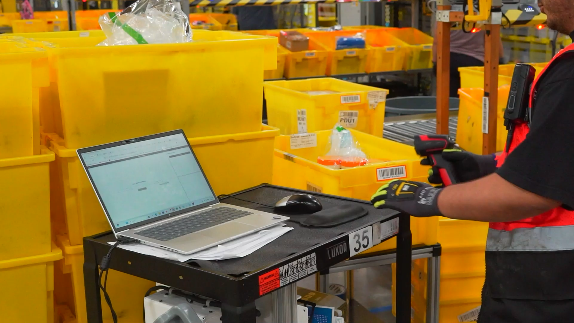 Problem Solve workstation on the fulfillment center floor